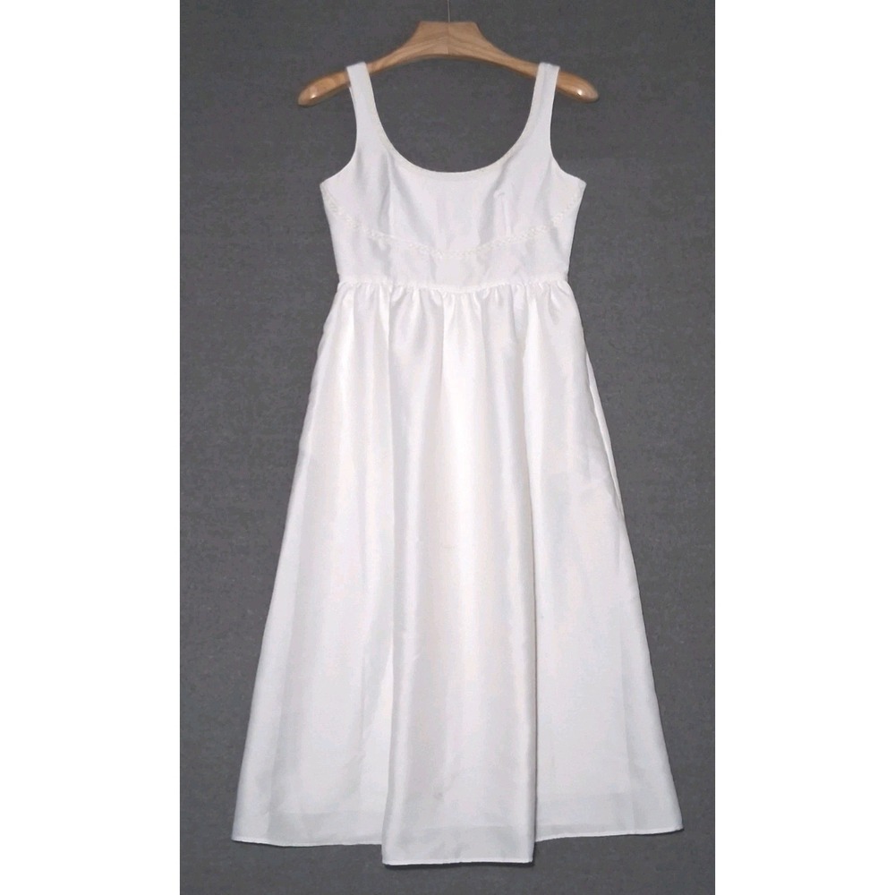 Self Portrait MIDI DRESS WHITE TAFFETA $650 Size US 6 UK 10 Elegant Wedding